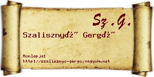 Szalisznyó Gergő névjegykártya