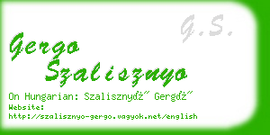 gergo szalisznyo business card